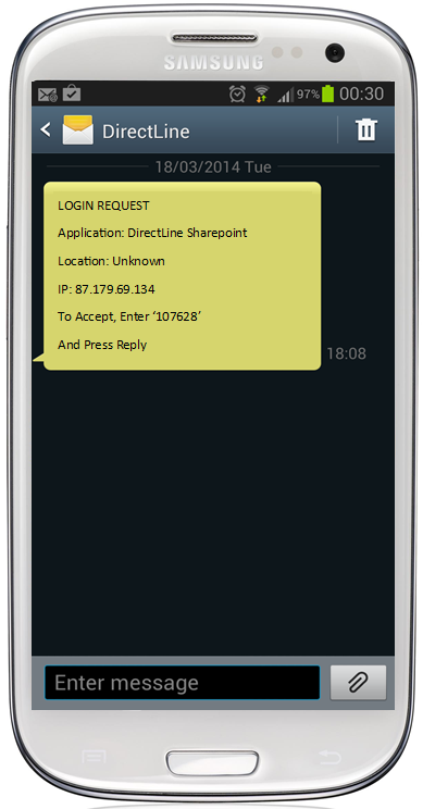click to enlarge SMS OOB
